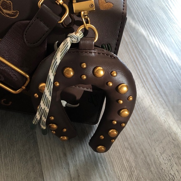 Betsey Johnson Brown Embroidered Western Icons Top Handle Crossbody Bag  NWT - Picture 14 of 16